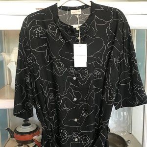 NWT By Malene Birger naked woman print dress - loose size 40